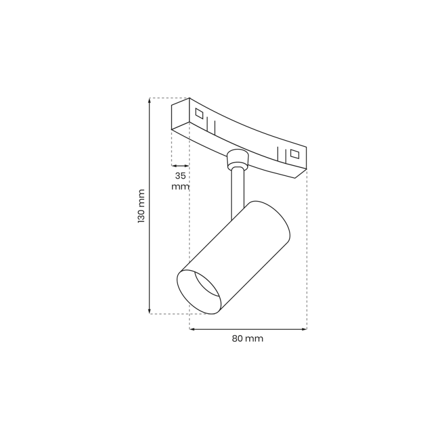 Точковий LED світильник для трекової системи MAGNETIC TRACK LED/7W/48V 3000K чорний