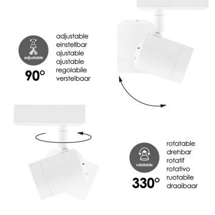 Точковий LED світильник з регулюванням яскравості MANU 1xGU10/5,8W/230V білий
