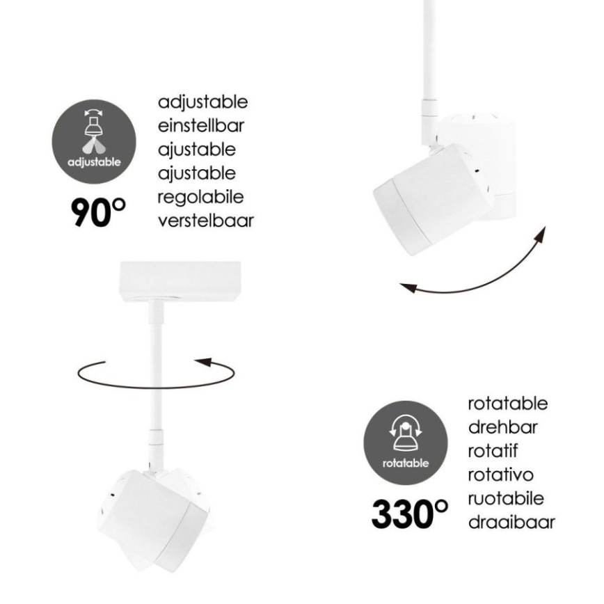 Точковий LED світильник з регулюванням яскравості MANU 1xGU10/5,8W/230V білий