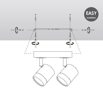 Точковий LED світильник з регулюванням яскравості MANU 2xGU10/5,8W/230V білий