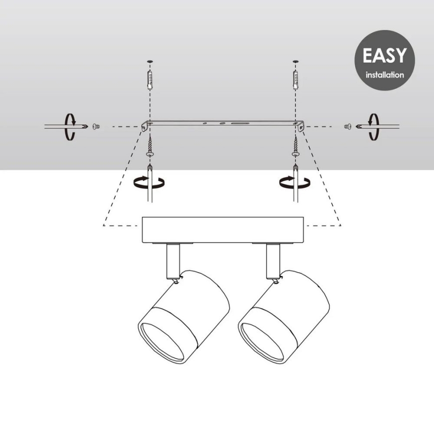 Точковий LED світильник з регулюванням яскравості MANU 2xGU10/5,8W/230V білий