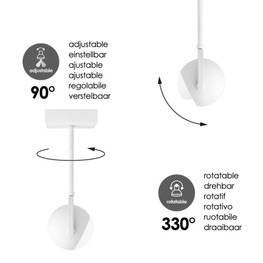 Точковий LED світильник з регулюванням яскравості NOP 1xGU10/5,8W/230V білий