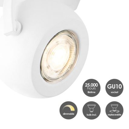 Точковий LED світильник з регулюванням яскравості NOP 1xGU10/5,8W/230V білий