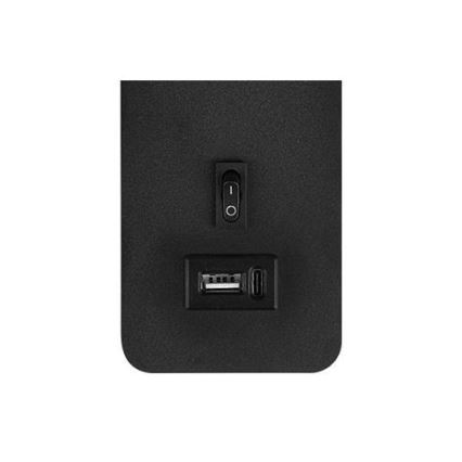 Точковий настінний світильник із зарядкою USB 1xG9/35W/230V чорний/золотий