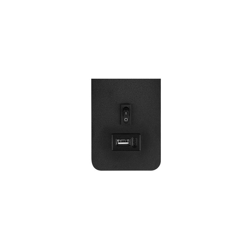 Точковий настінний світильник із зарядкою USB 1xG9/35W/230V чорний/золотий