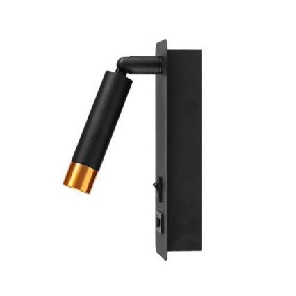 Точковий настінний світильник із зарядкою USB 1xG9/35W/230V чорний/золотий