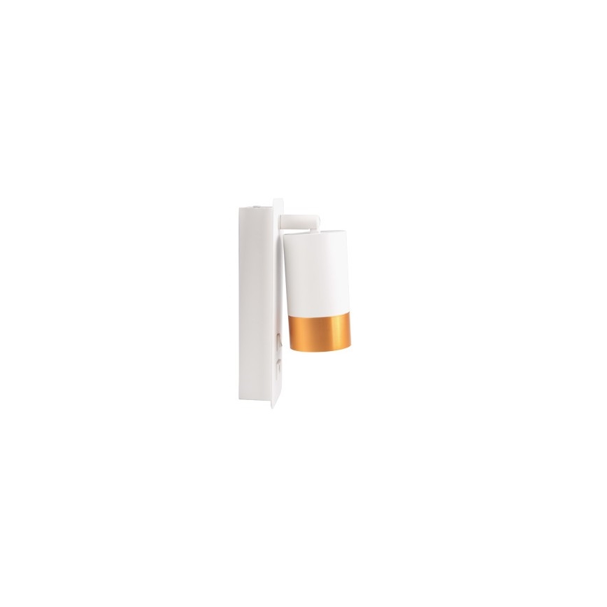Точковий настінний світильник із зарядкою USB 1xGU10/35W/230V білий/золотий