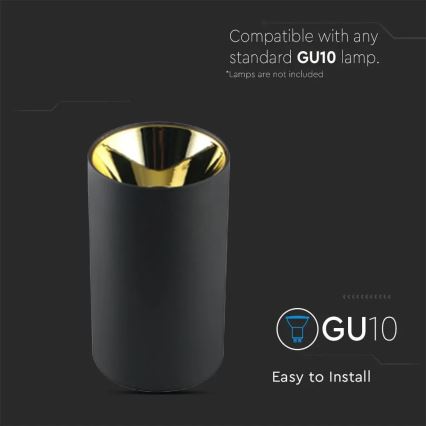 Точковий світильник 1xGU10/35W/230V чорний/золотий