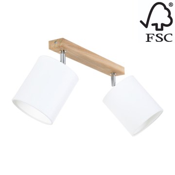 Точковий світильник APRILLIA 2xE27/25W/230V дуб білий – сертифіковано FSC