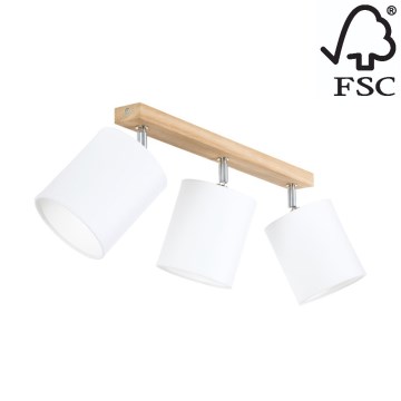 Точковий світильник APRILLIA 3xE27/25W/230V дуб білий – сертифіковано FSC