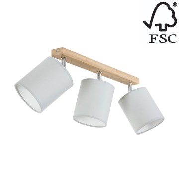 Точковий світильник APRILLIA 3xE27/25W/230V дуб сірий – сертифіковано FSC