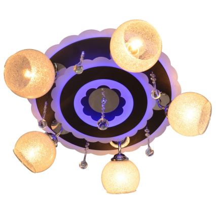 Точковий світильник ARONA 5xE27/15W/230V+LED чорний