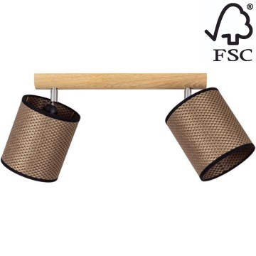 Точковий світильник BENITA 2xE27/25W/230V коричневий/дуб – FSC сертифіковано