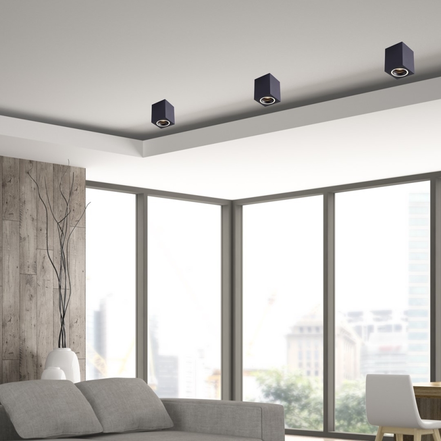 Точковий світильник BIMA 1xGU10/25W/230V кутовий чорний