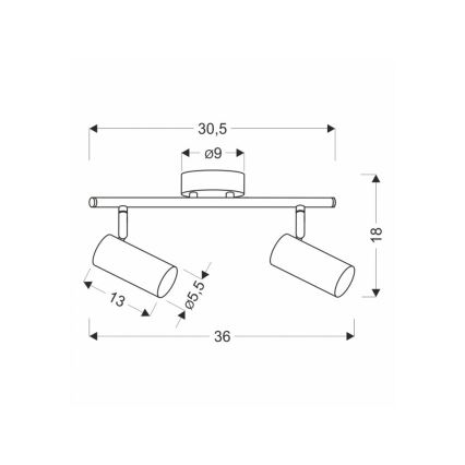 Точковий світильник COLLY 2xGU10/15W/230V золотий