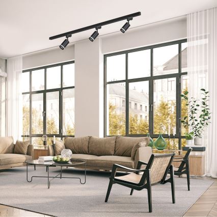 Точковий світильник для 1-фазної шинної системи PIPE 1xGU10/10W/230V чорний