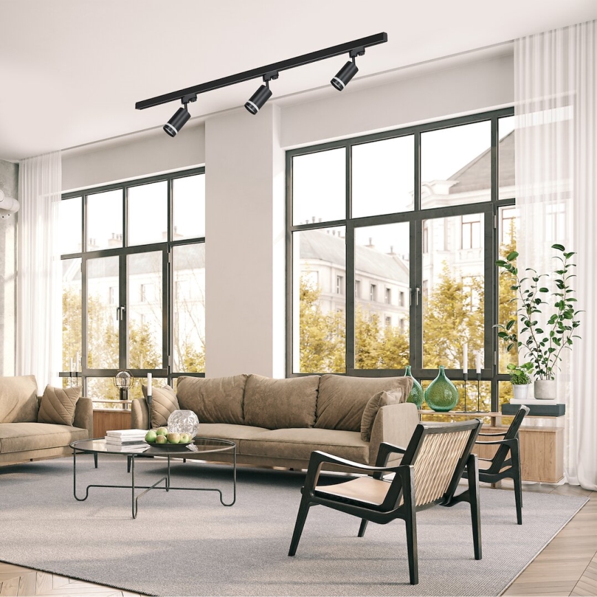 Точковий світильник для 1-фазної шинної системи PIPE 1xGU10/10W/230V чорний