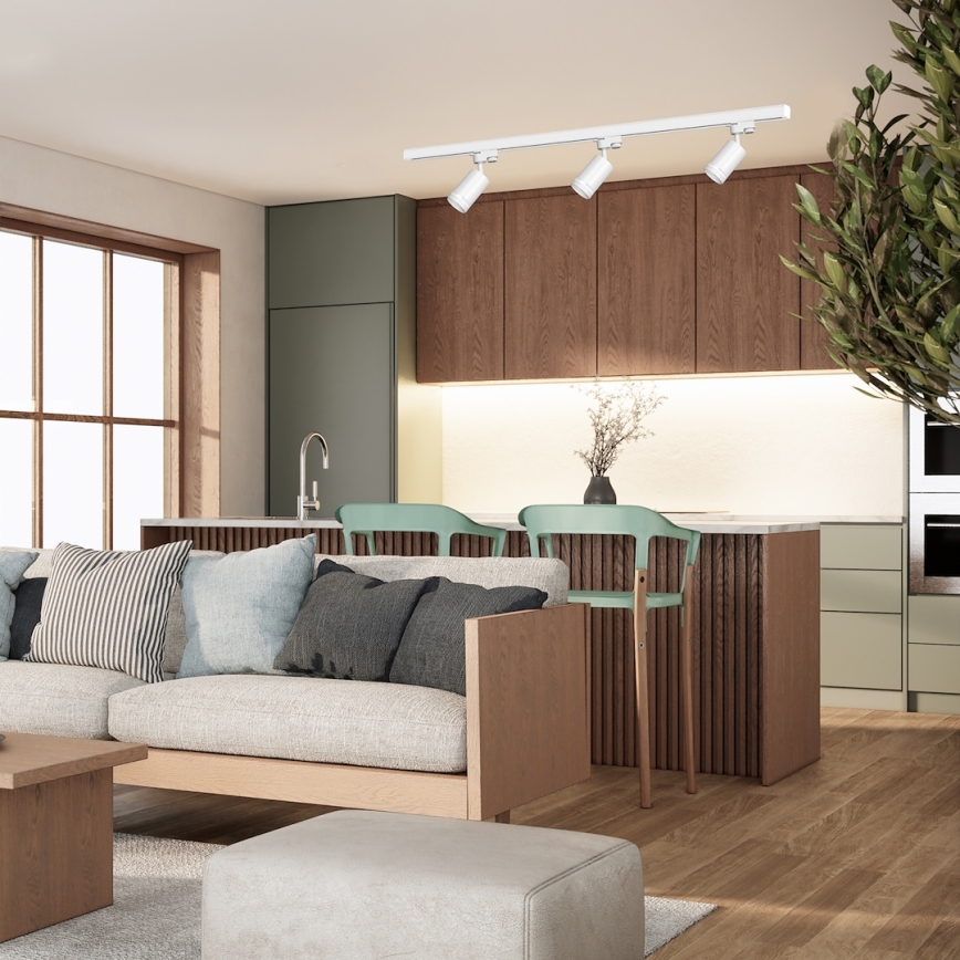 Точковий світильник для 1-фазної трекової системи PIPE 1xGU10/10W/230V білий