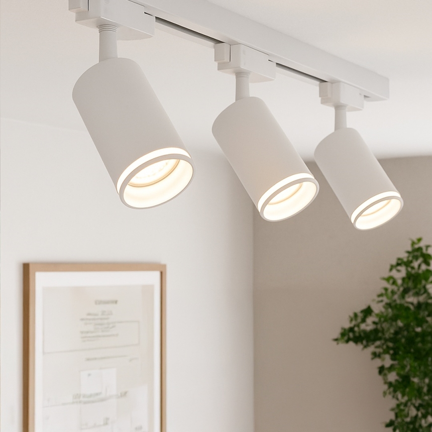 Точковий світильник для 1-фазної трекової системи PIPE 1xGU10/10W/230V білий