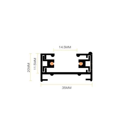 Точковий світильник для трекової системи 4xGU10/25W/230V чорний