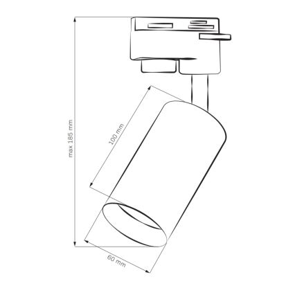 Точковий світильник для трекової системи MARIBEL 3xGU10/10W/230V +1 м трекова система чорний