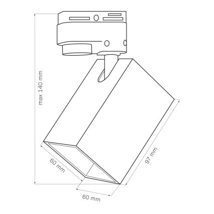 Точковий світильник для трекової системи SQUARE 1xGU10/10W/230V чорний