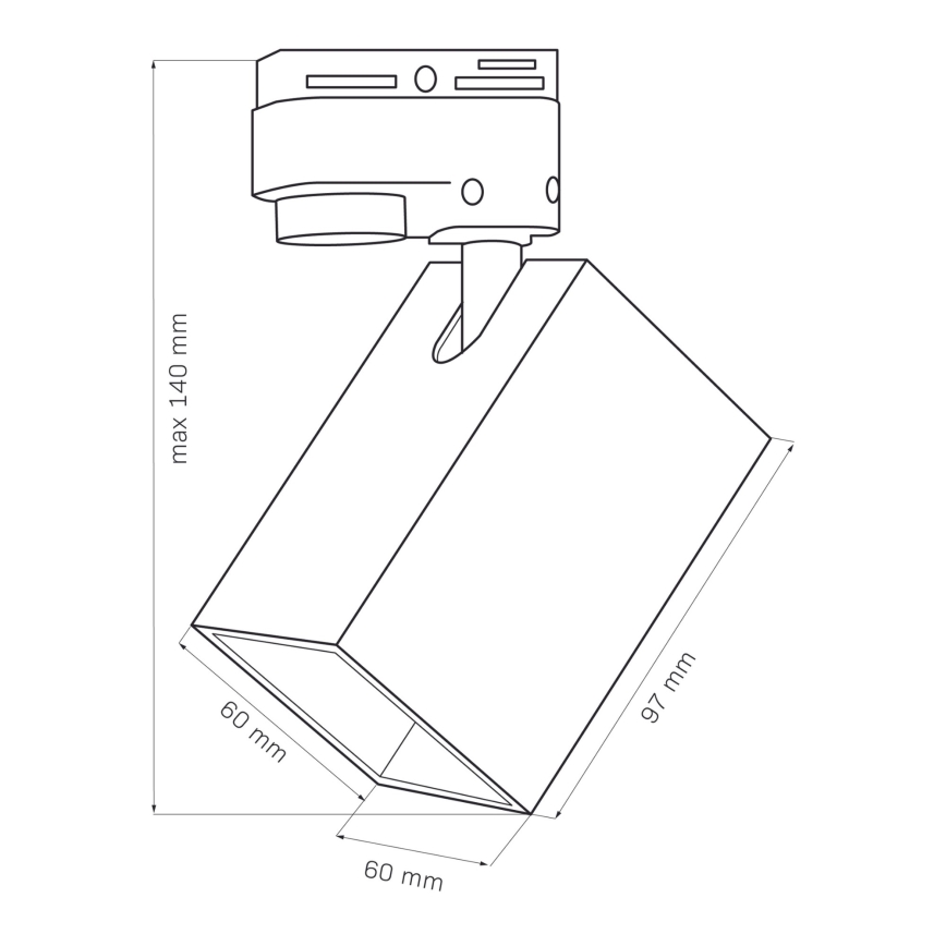 Точковий світильник для трекової системи SQUARE 1xGU10/10W/230V чорний