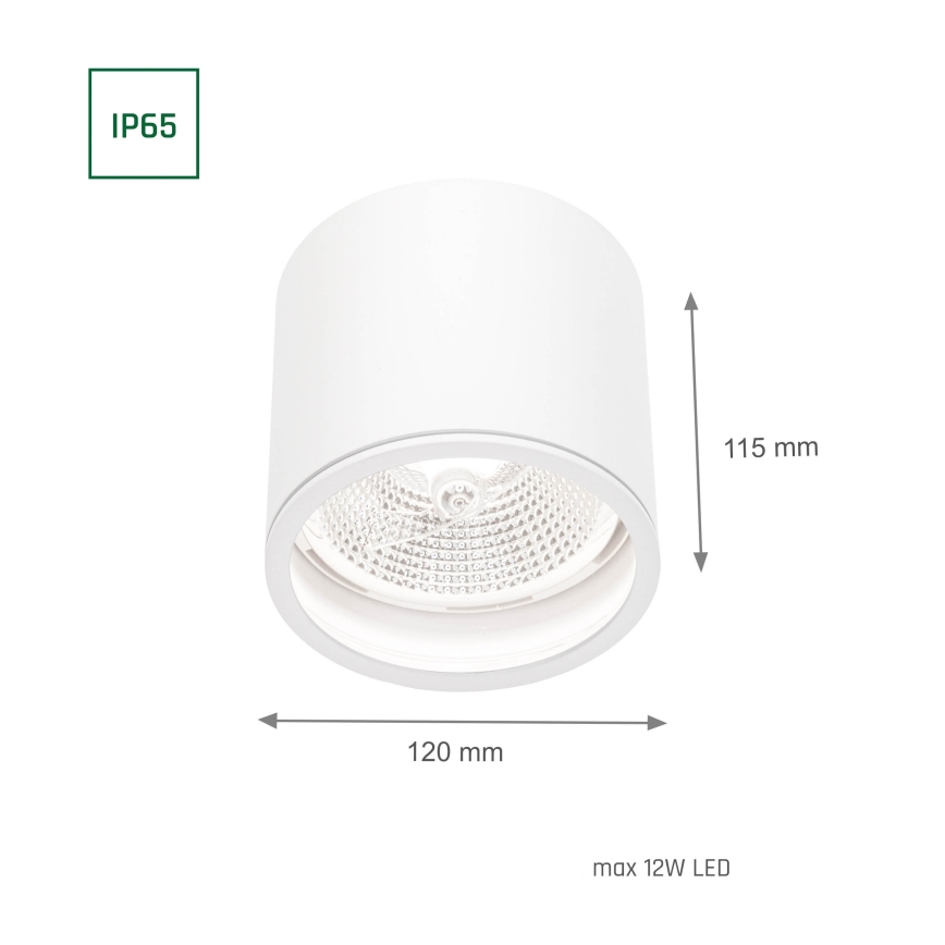 Точковий світильник для ванної кімнати CHLOE AR111 1xGU10/12W/230V IP65 круглий білий