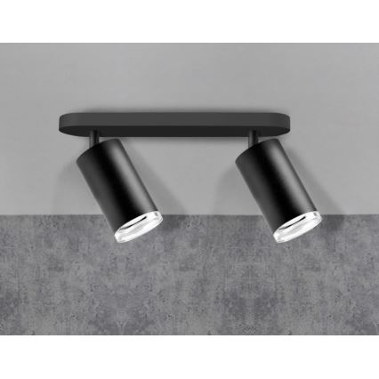 Точковий світильник для ванної кімнати TURYN 2xGU10/10W/230V IP44 чорний
