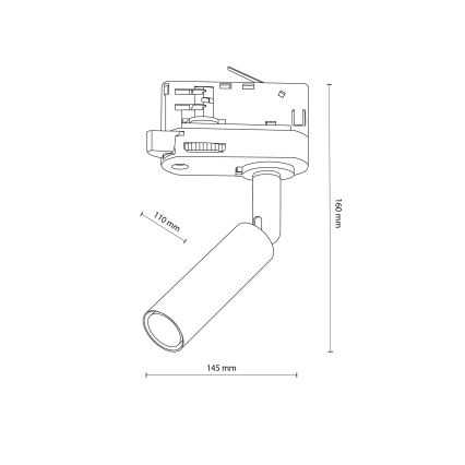 Точковий світильник до 3-фазної трекової системи LAGOS 1xG9/8W/230V чорний