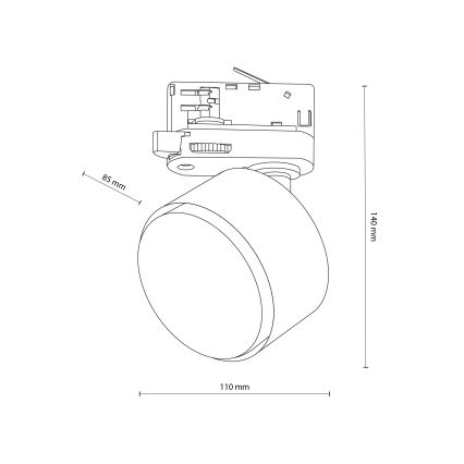 Точковий світильник до 3-фазної трекової системи TRACER 1xGX53/11W/230V чорний