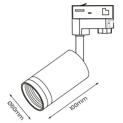 Точковий світильник do 3-fázového lištového systému PIPE 1xGU10/25W/230V білий