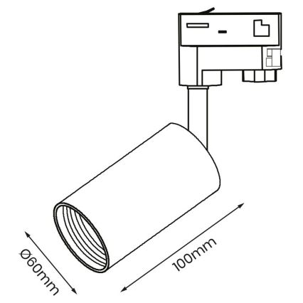 Точковий світильник do 3-fázového lištového systému PIPE 1xGU10/25W/230V білий