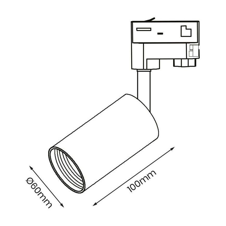 Точковий світильник do 3-fázového lištového systému PIPE 1xGU10/25W/230V білий