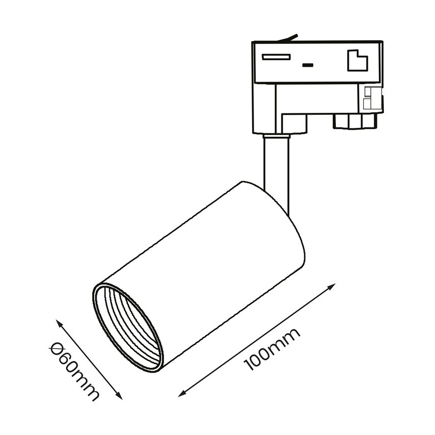 Точковий світильник do 3-fázového lištového systému PIPE 1xGU10/25W/230V чорний