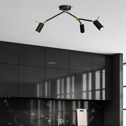Точковий світильник IRIS 3xGU10/MR11/40W/230V чорний/золотий