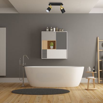 Точковий світильник JOKER 2xGU10/25W/230V чорний/золотий