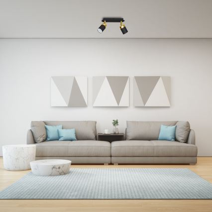 Точковий світильник JOKER 2xGU10/25W/230V чорний/золотий