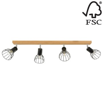 Точковий світильник MEGAN 4xE14/40W/230V дуб – сертифіковано FSC