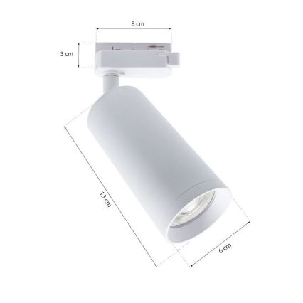 Точковий світильник MICA для трекової системи 1xGU10/25W/230V 1-фазний білий