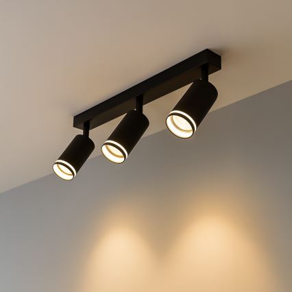 Точковий світильник PIPE 3xGU10/10W/230V чорний
