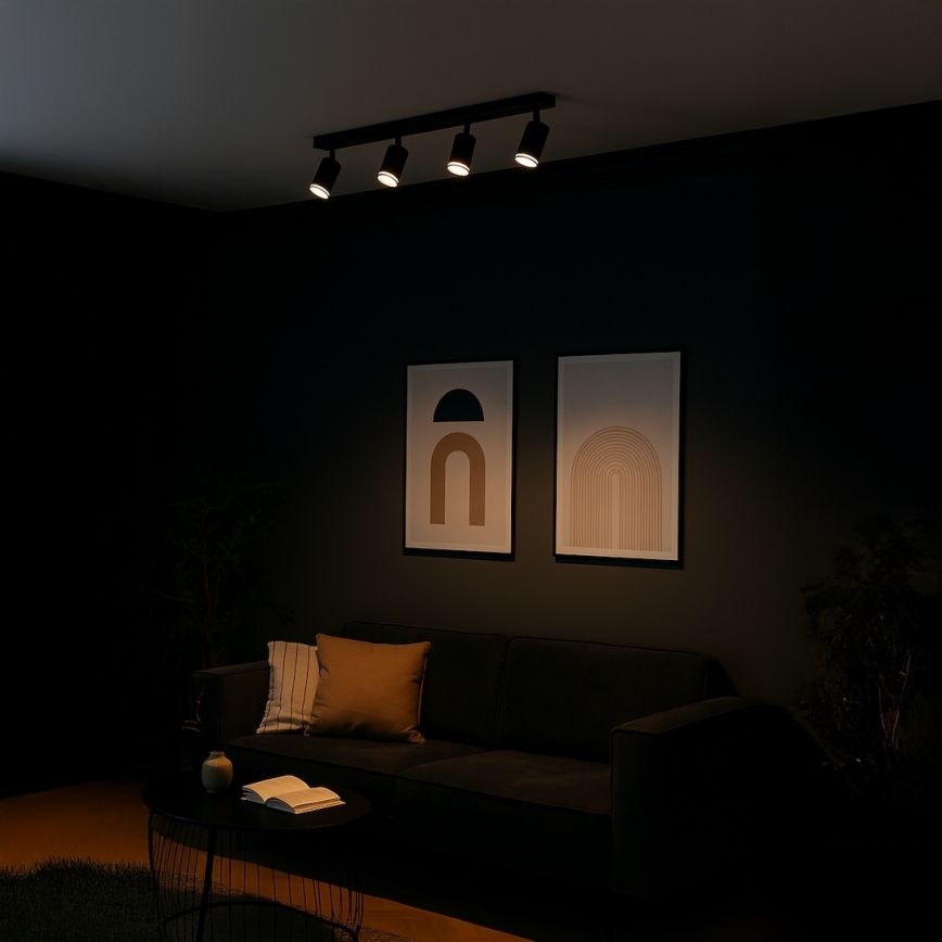 Точковий світильник PIPE 4xGU10/10W/230V чорний