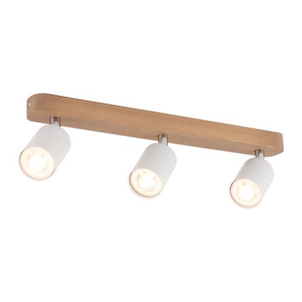 Точковий світильник TOP WOOD 3xGU10/10W/230V білий/дерево