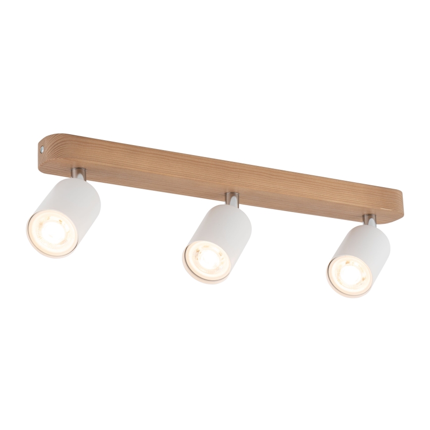 Точковий світильник TOP WOOD 3xGU10/10W/230V білий/дерево