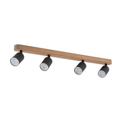Точковий світильник TOP WOOD 4xGU10/10W/230V чорний/дерево