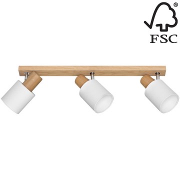 Точковий світильник TREEHOUSE 3xE27/25W/230V дуб – сертифіковано FSC