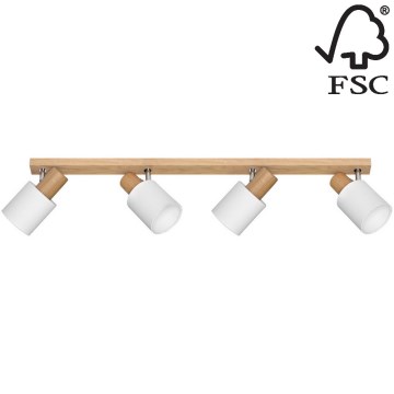 Точковий світильник TREEHOUSE 4xE27/25W/230V дуб – сертифіковано FSC