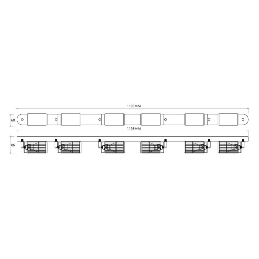 Точковий світильник VERTICAL 6xGU10/8W/230V чорний