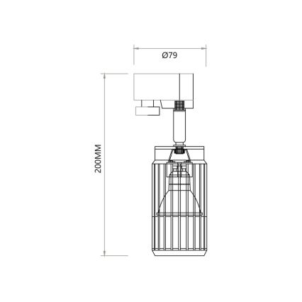Точковий світильник VERTICAL для трекової системи 1xGU10/8W/230V чорний
