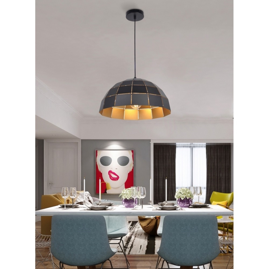 Top Light Apolo 30C - Підвісна люстра APOLO 1xE27/40W/230V золотий/чорний